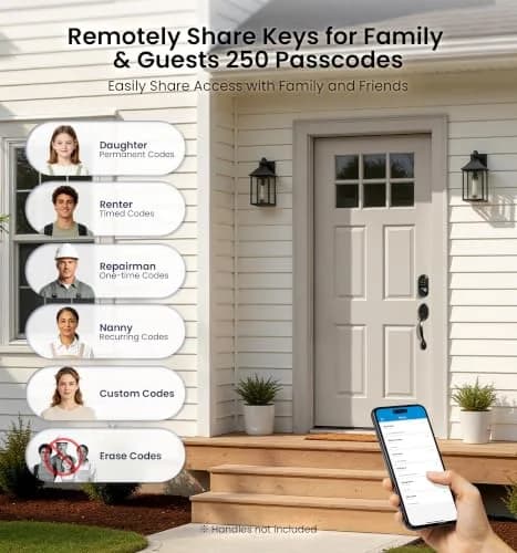Veise RZ07 Fingerprint Smart Door Lock Deadbolt | App Control, Matte Black, IP54 thumbnail 6