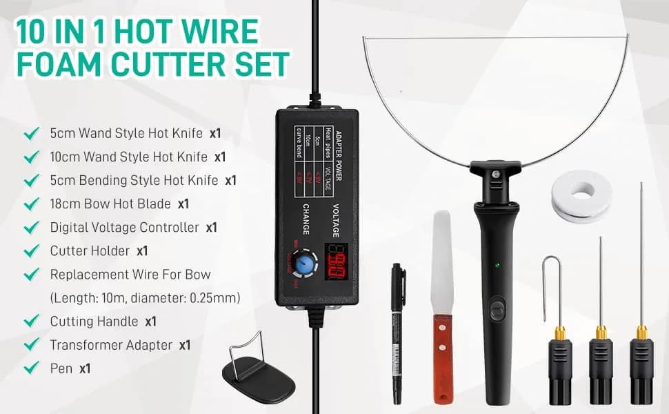Ncepis Electric Foam Cutter Tool Kit with Digital Voltage Controller & 6 Attachments | 110-240V thumbnail 8