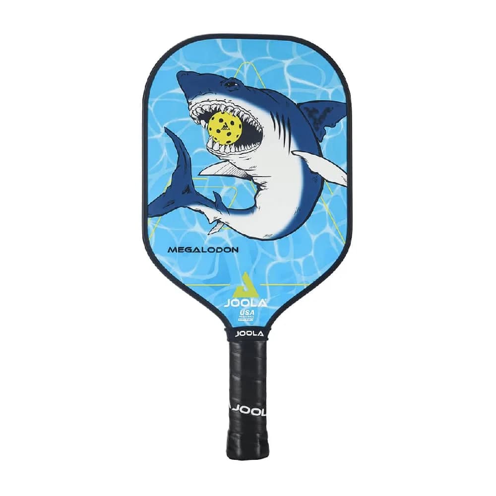 JOOLA Kids Megalodon Shark Edition Pickleball Paddle - Youth Fiberglass Surface, 12mm Poly Core - main product image