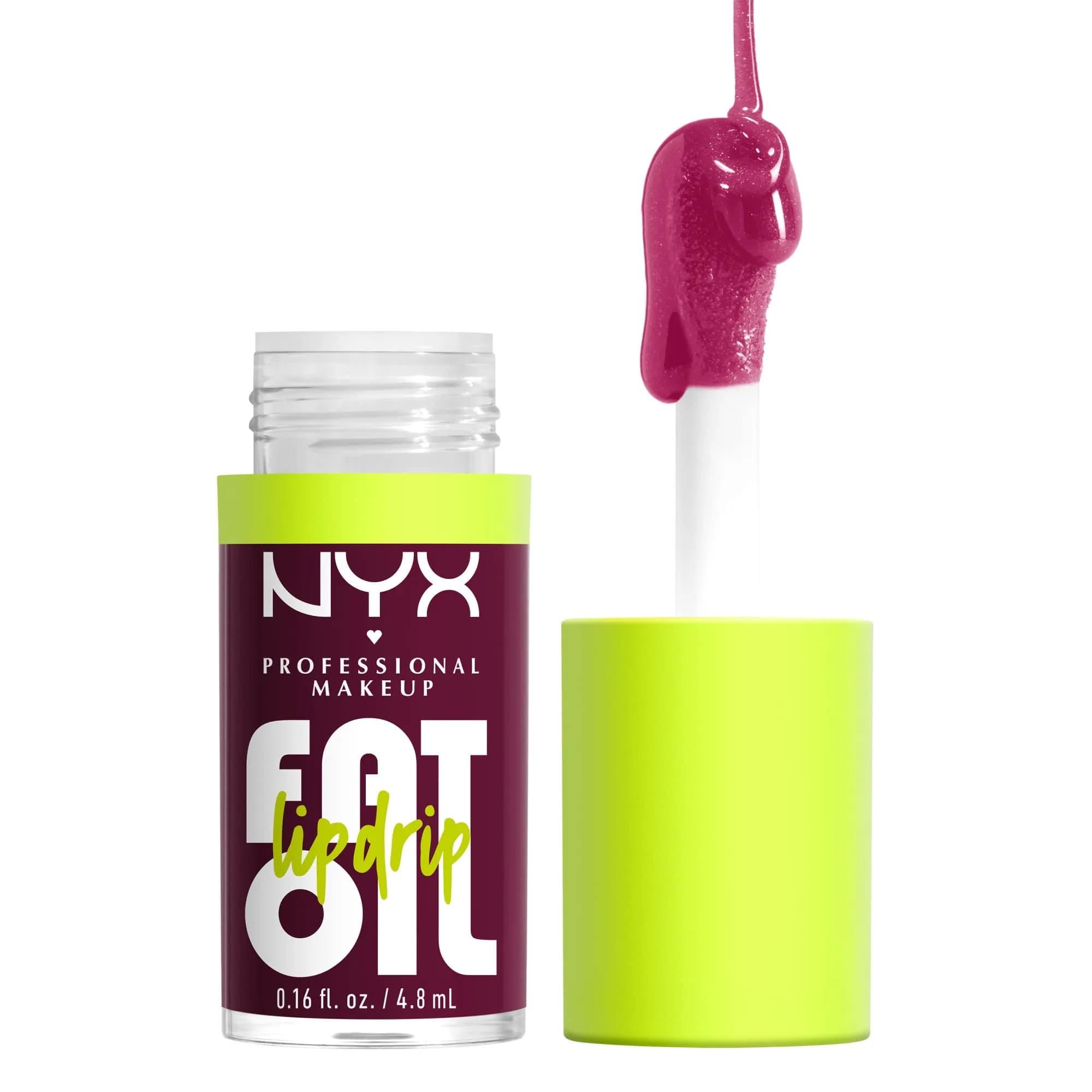 NYX PROFESSIONAL MAKEUP Fat Oil Lip Drip Moisturizing Lip Oil Gloss That's Chic (Deep Berry) 4.7ml (0.16 Fl Oz) | Vegan Squalane & 12 HR Hydration thumbnail 1