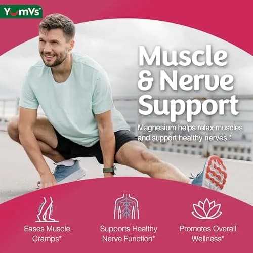 YUM-V'S Magnesium Citrate Gummies 900 mg | Raspberry Flavor, 90 Count, 2-Pack | Supports Nerve & Muscle Function thumbnail 4