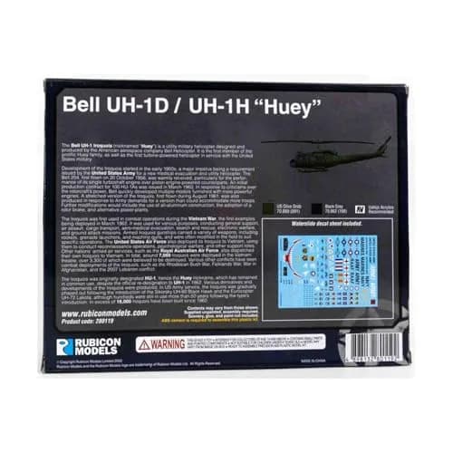 Rubicon Models RB0119 1/56 US Military Bell UH-1D/UH-1H Huey Helicopter Plastic Model | Assembly & Painting Kit thumbnail 2