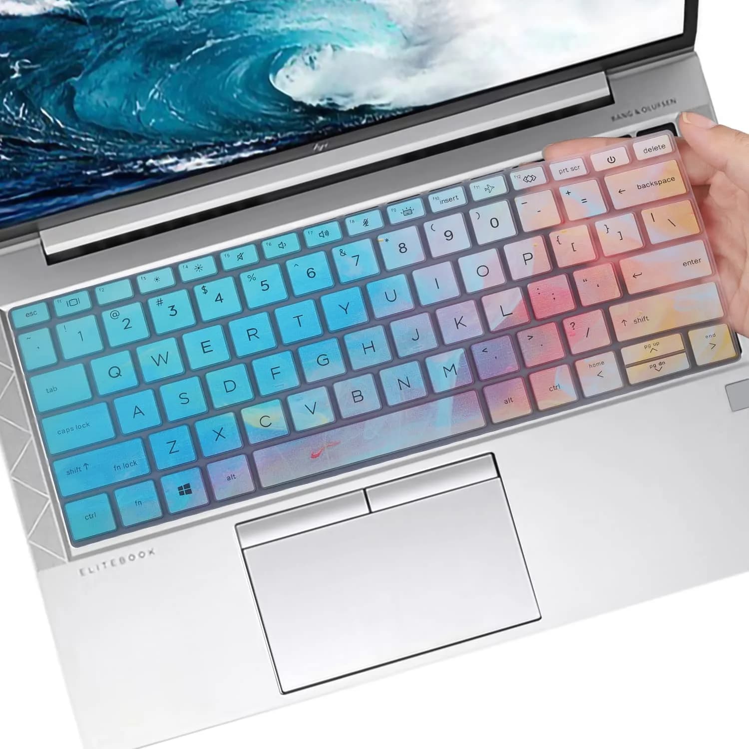 MUBUY-GOL Colorful Keyboard Skin for HP EliteBook 13.3 inch US Layout (0.3mm Thickness) — Colorful