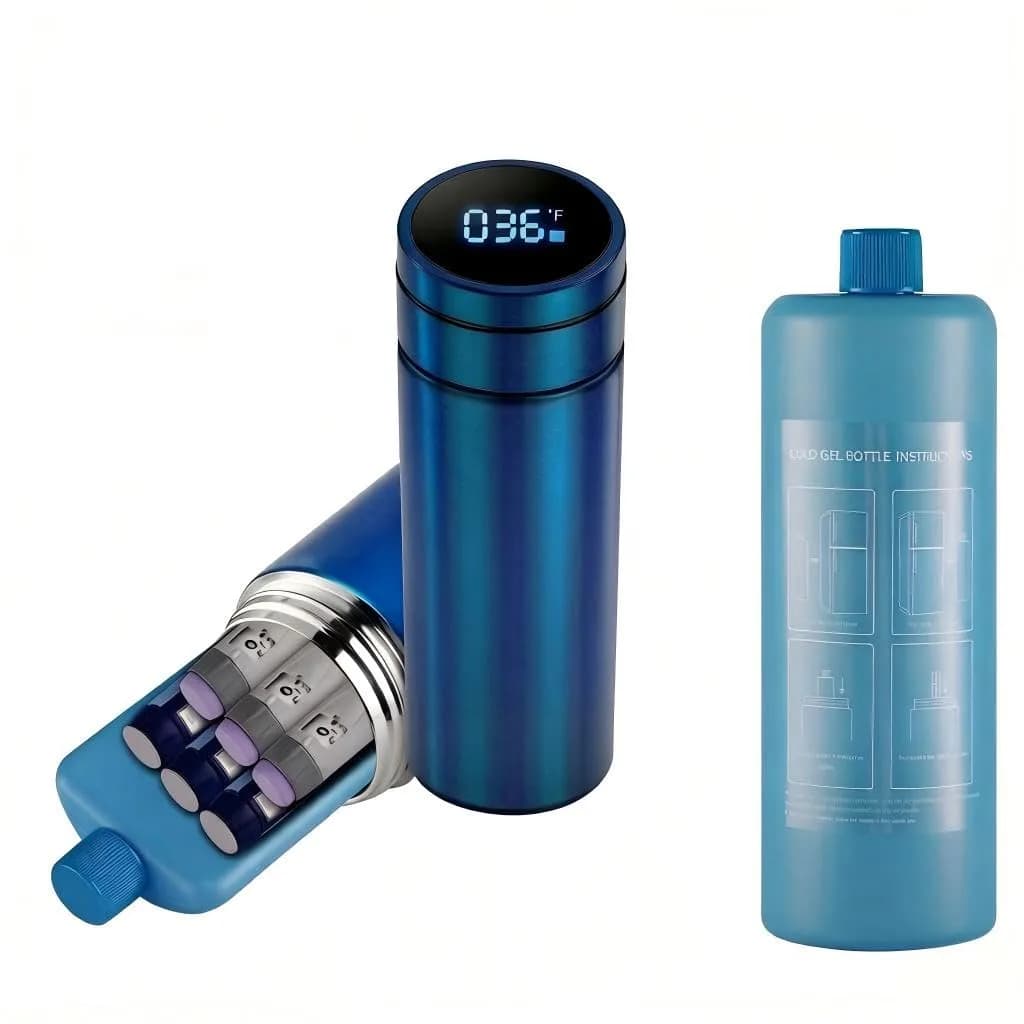 Bogush Insulin Cooler Travel Case Blue with Digital Display | Holds 6-8 Pens, 40-Hour Cooling - main product image