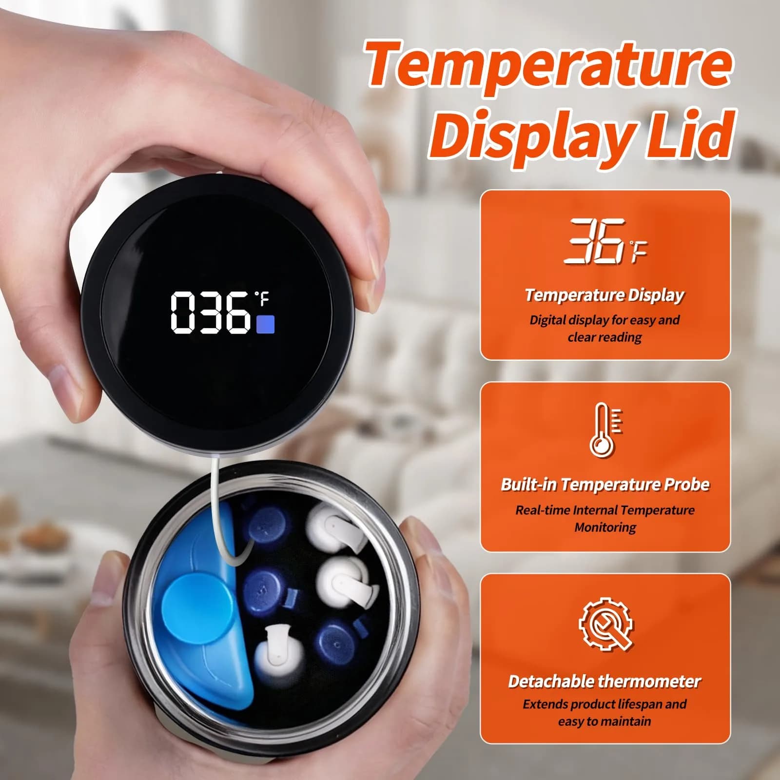 Bogush Insulin Cooler Travel Case Blue with Digital Display | Holds 6-8 Pens, 40-Hour Cooling - view 3