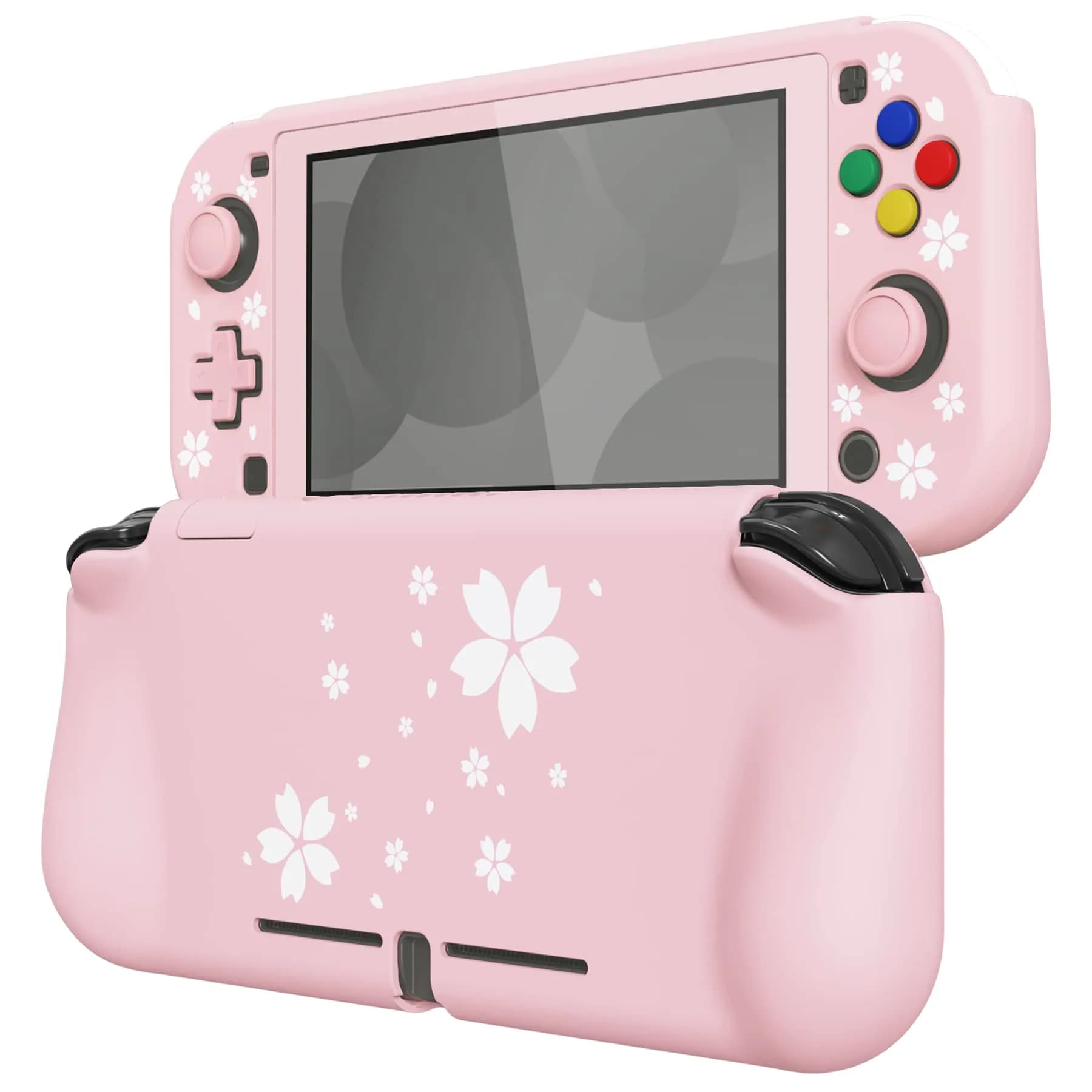 PlayVital ZealProtect Protective Case for Nintendo Switch Lite Cherry Blossoms Petals | Shock-Absorbent & Ergonomic Grip (110c) - main product image