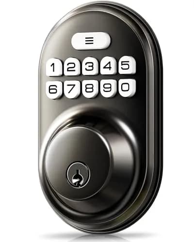 Veise RZ-A Electronic Deadbolt Door Lock, Matte Black | Keyless Entry & Auto Lock thumbnail 1
