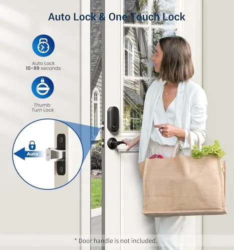 Veise RZ-A Electronic Deadbolt Door Lock, Matte Black | Keyless Entry & Auto Lock thumbnail 4