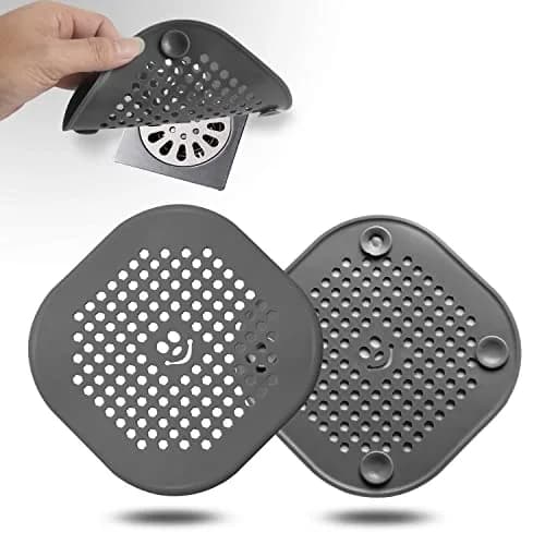 Couidl Drain Cover Hair Catcher Silicone 2 Pack | Deep Grey, Anti-Clogging, Easy Install (70-120 chars) thumbnail 1