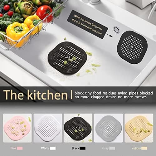 Couidl Drain Cover Hair Catcher Silicone 2 Pack | Deep Grey, Anti-Clogging, Easy Install (70-120 chars) thumbnail 9