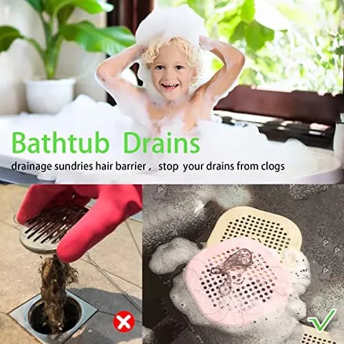 Couidl Drain Cover Hair Catcher Silicone 2 Pack | Deep Grey, Anti-Clogging, Easy Install (70-120 chars) thumbnail 2