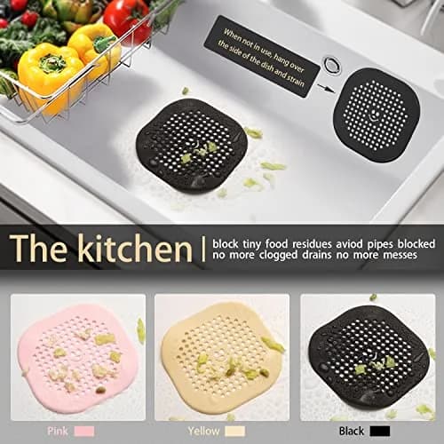Couidl Drain Cover Hair Catcher Silicone 2 Pack | Deep Grey, Anti-Clogging, Easy Install (70-120 chars) thumbnail 3