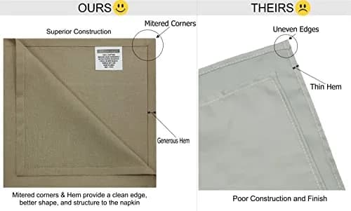 COTTON CRAFT Flax Linen Cocktail Napkins with Lace - 12 Pack Cloth Napkins | Elegant, Reusable, Eco-Friendly (70-120 chars) thumbnail 8