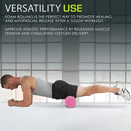 ProSourceFit High Density Foam Roller 91cm (36 inch) | Firm Full Body Athletic Massage Tool for Back Stretching, Yoga, Pilates, Post Workout Muscle Recuperation, Pink thumbnail 5