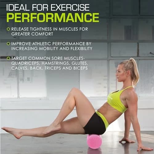 ProSourceFit High Density Foam Roller 91cm (36 inch) | Firm Full Body Athletic Massage Tool for Back Stretching, Yoga, Pilates, Post Workout Muscle Recuperation, Pink thumbnail 6