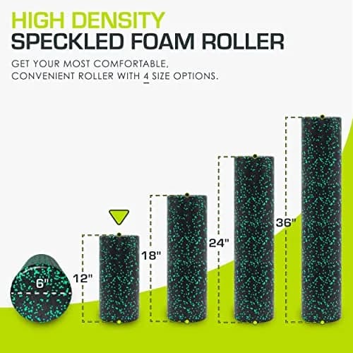 ProsourceFit High Density Foam Roller 12 x 6 inches | Firm Full Body Athletic Massage Tool for Muscle Recovery thumbnail 2