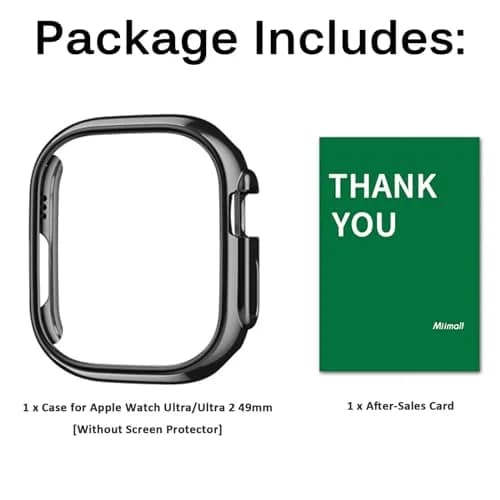 Miimall Compatible for Apple Watch Ultra/Ultra 2 49mm Case Black | Slim Shockproof PC Bumper thumbnail 8