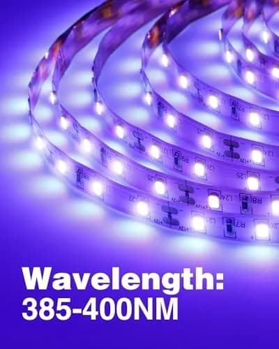 Onforu 20m (65.6ft) LED Black Light Strip Kit | 1200 LEDs for Glow Parties & Halloween thumbnail 3