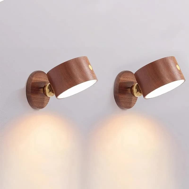 LANDGOO Wood Wall Sconce Bedside Lamp Rechargeable Night Light | Natural Wood, Dimmable, Portable thumbnail 2