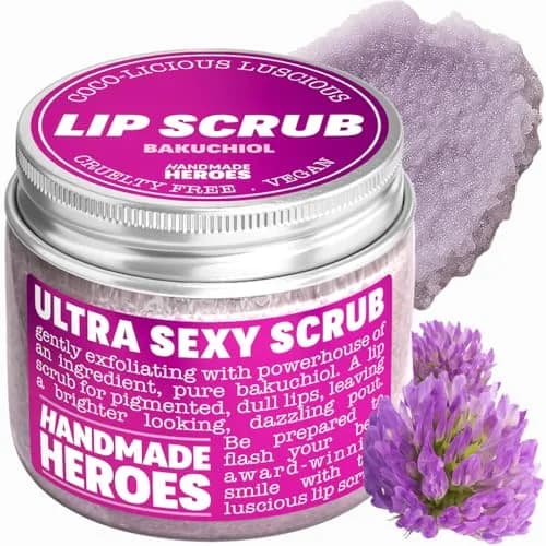 Handmade Heroes Matcha Latte Lip Scrub 1oz | Natural Vegan Deep Conditioning for Dry Lips — 03 Bakuchiol (Brightening)