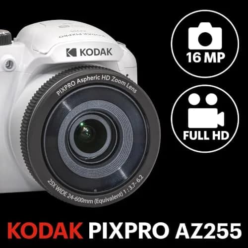 KODAK PIXPRO AZ255 16MP Bridge Camera 24-600mm (9.4-236.2in) | 1080p HD Video, Optical Zoom, OIS thumbnail 3
