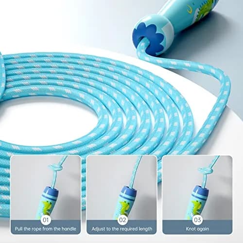 JGM Adjustable Cotton Jump Rope with Wooden Handle | 305 cm (10 ft) Length thumbnail 4