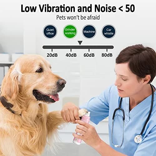 Casfuy Dog Nail Grinder with 2 LED Light | 2-Speed Rechargeable Quiet Painless Grooming Tool (70-120c) thumbnail 5