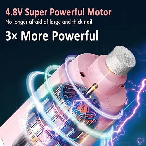 Casfuy Dog Nail Grinder with 2 LED Light | 2-Speed Rechargeable Quiet Painless Grooming Tool (70-120c) thumbnail 2