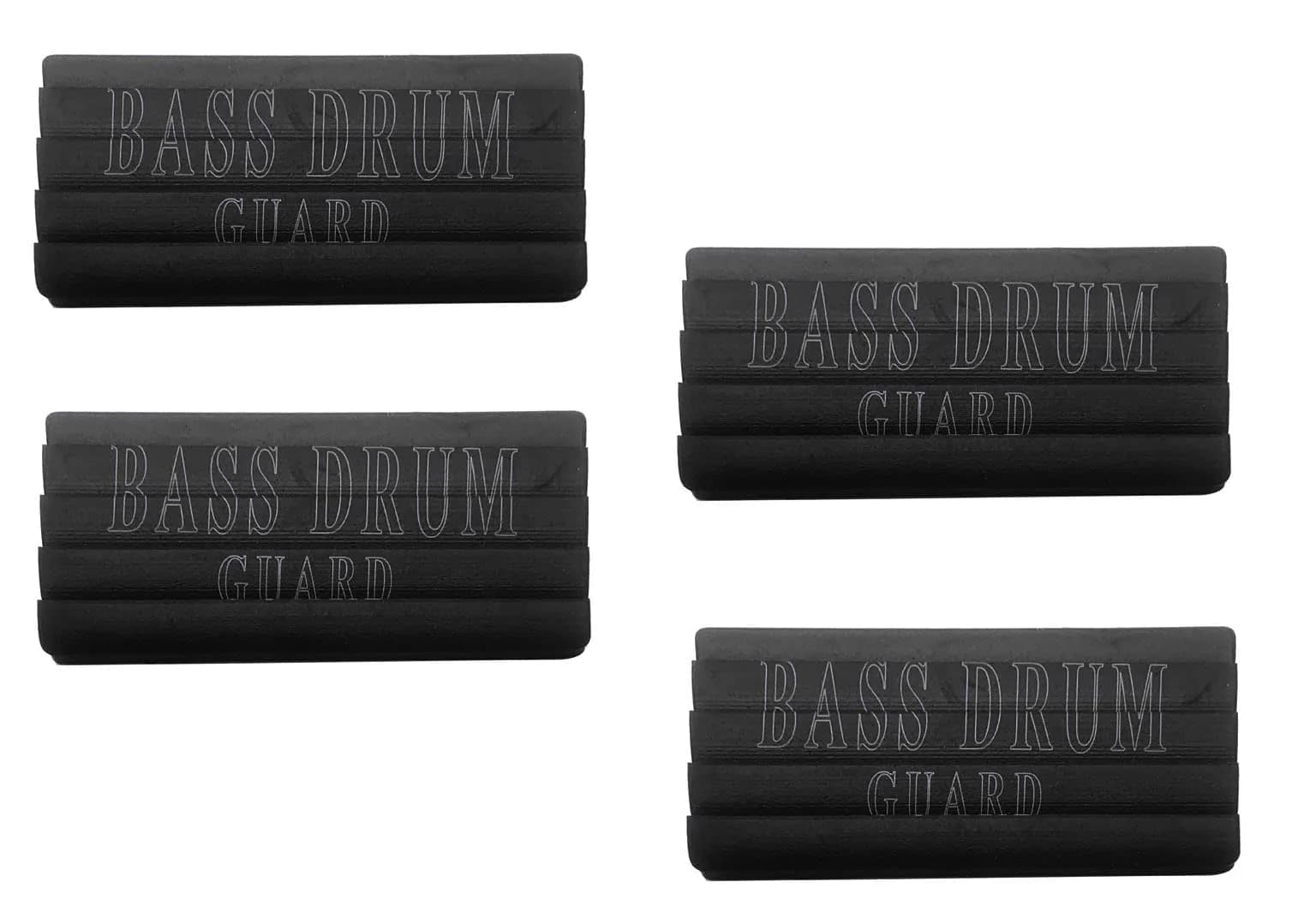 TUOREN 4 Pack Rubber Hoop Guard for Bass Drums | Protects Metal Hoops, Easy Install, Black — Black