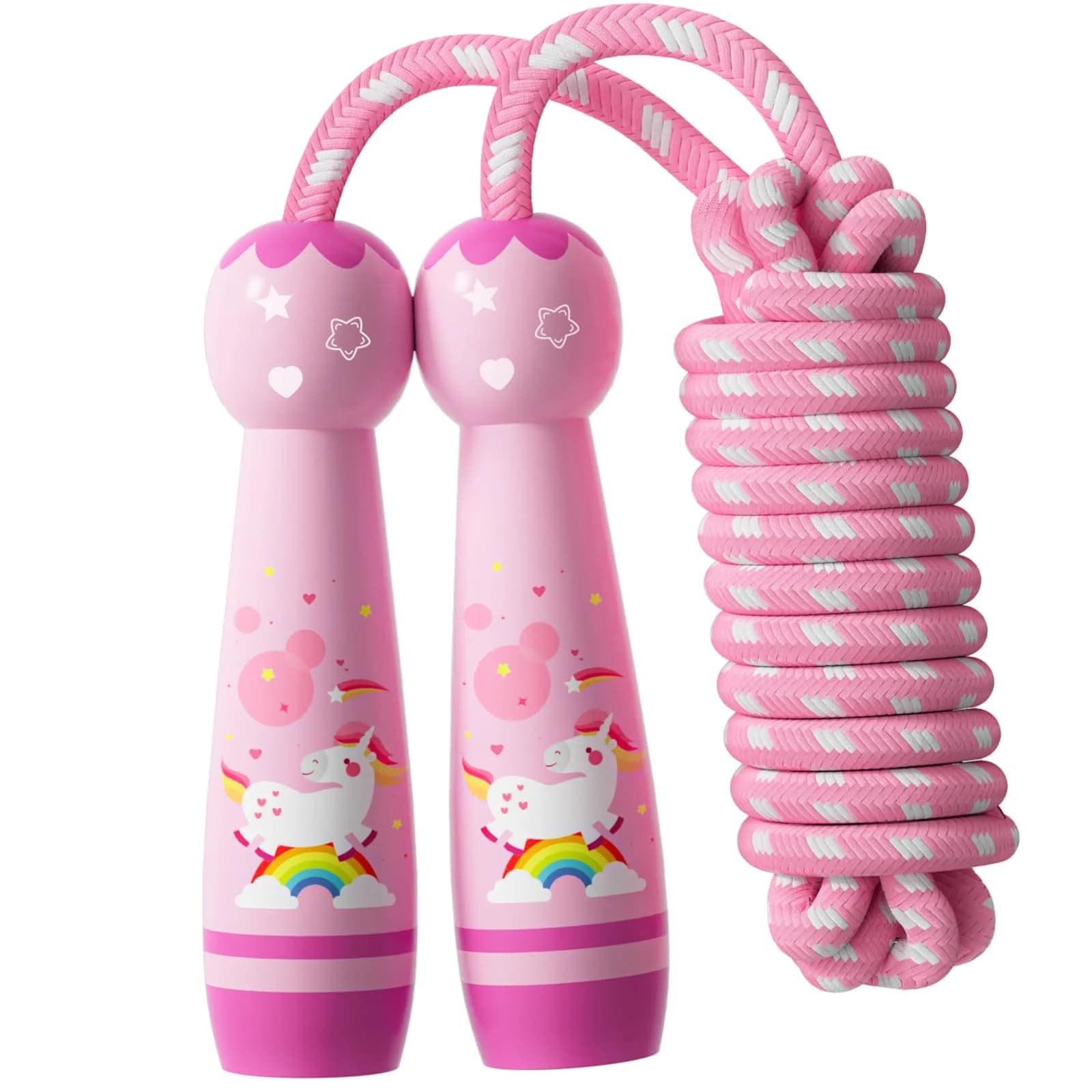 JGM Jump Rope for Kids - Adjustable Cotton Braided Wooden Handle, 2.7m (8.8ft) | Fun Fitness for Children Aged 4-8 - view 8