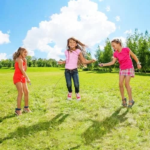 JGM Jump Rope for Kids - Adjustable Cotton Braided Wooden Handle, 2.7m (8.8ft) | Fun Fitness for Children Aged 4-8 thumbnail 2