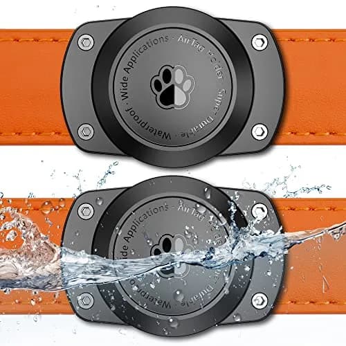 CITYWAY Ultra-Secure Airtag Dog Collar Holder 2 Pack Black | IPX8 Waterproof & Unbreakable thumbnail 1