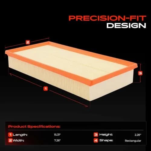 A-Premium Engine Air Filter Compatible with Audi, Land Rover & Porsche | OEM-Standard Fit, Front Side thumbnail 2