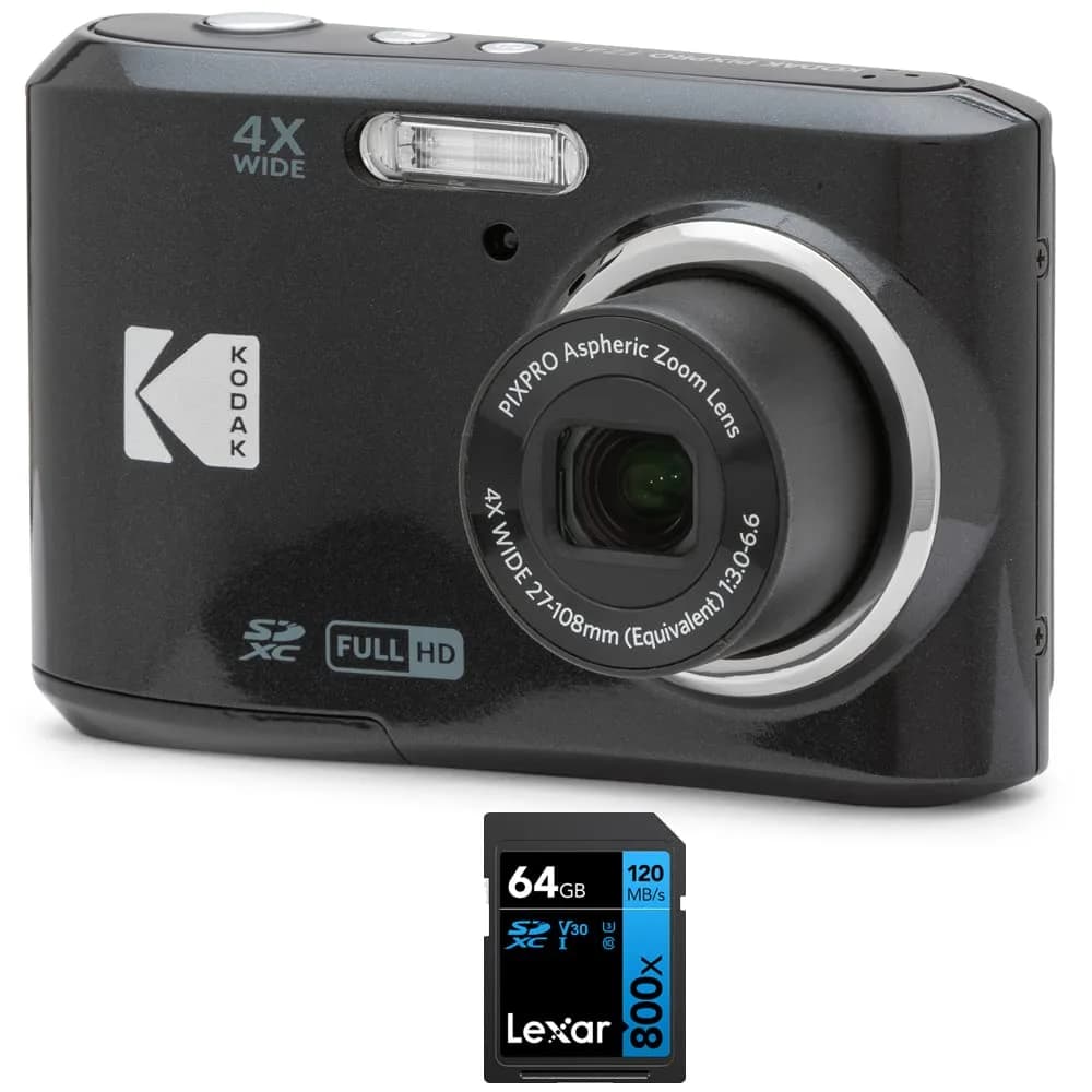 Kodak PIXPRO FZ45BK 16MP Compact Digital Camera 4.9mm (0.19in) - 19.6mm (0.77in) | 4x Optical Zoom, 1080p FHD Video - main product image