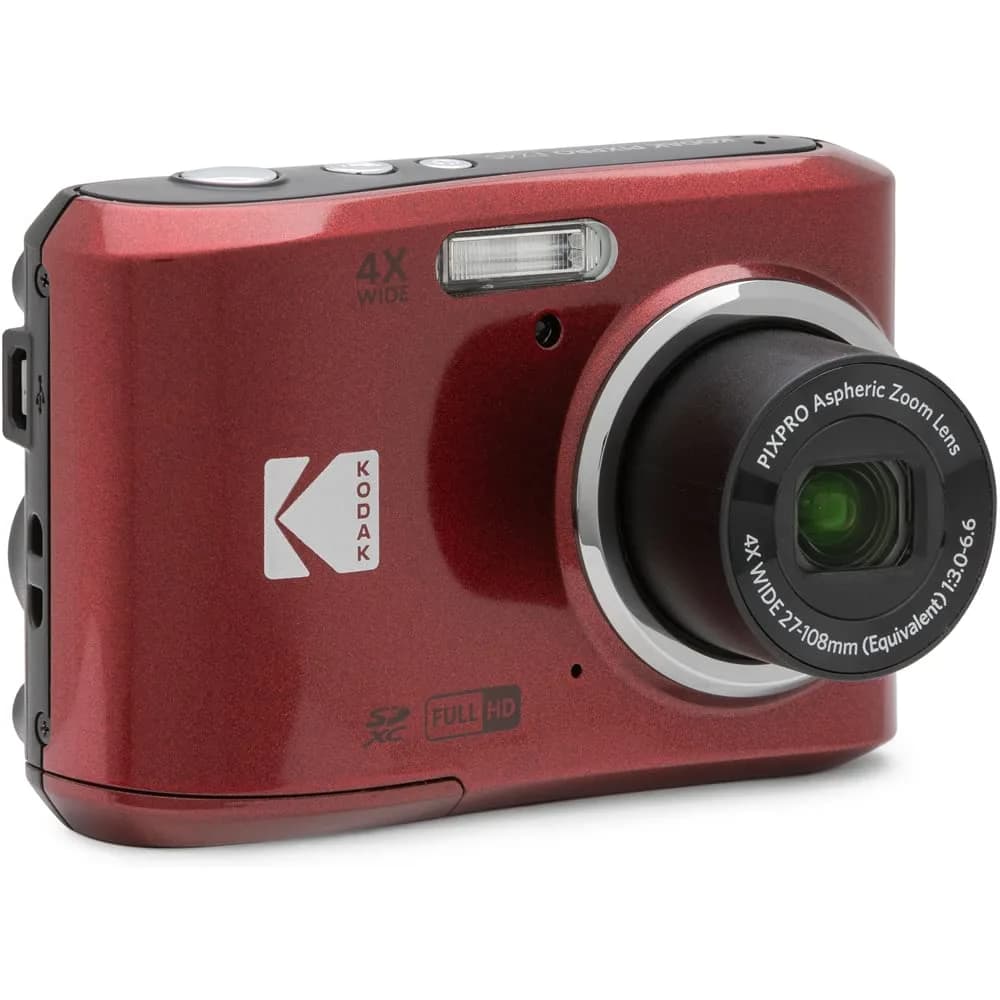 Kodak PIXPRO FZ45RD Digital Camera Red Bundle with 64GB SD Card | 16MP Compact Camera with 4x Optical Zoom & 1080p FHD Video - view 2