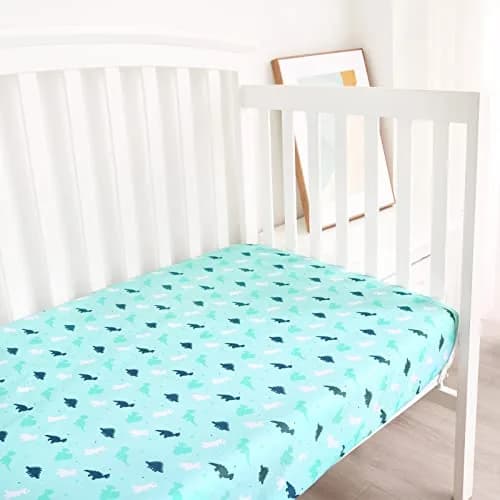 SPRINGSPIRIT Crib Sheets for Boys or Girls 2-Pack, Fitted Crib Sheet 52'' x 28'' (132cm x 71cm) | Soft Breathable Polyester thumbnail 8