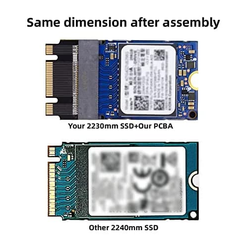 cablecc NVME M-Key to M-Key Extension Adapter 22x30mm to 22x42mm | Support 2230 to 2242 SSDs thumbnail 5