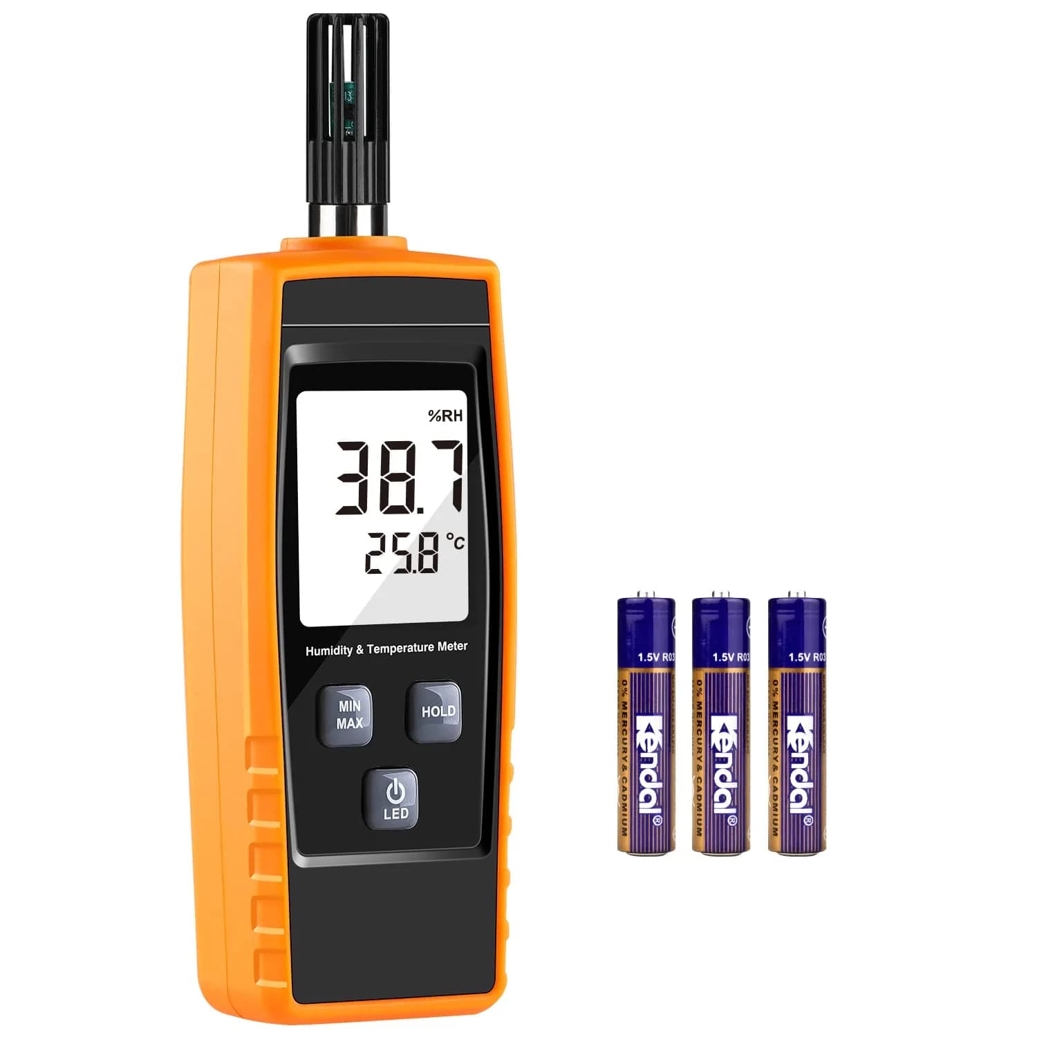 XRCLIF Handheld Humidity Meter Digital Hygrometer Thermometer 0-100% RH / -30-60°C (-22-140°F) LCD Display Backlight Moisture Tester Gauge | Dual Display - main product image