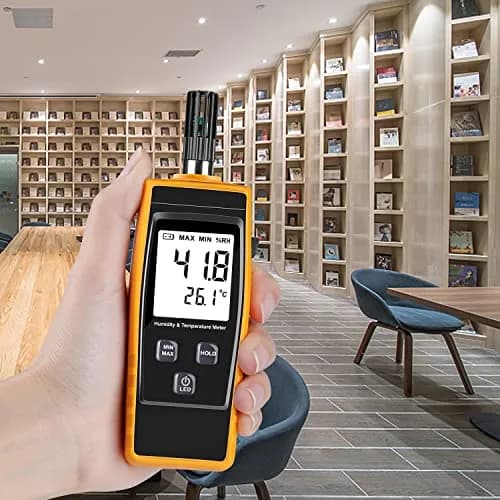 XRCLIF Handheld Humidity Meter Digital Hygrometer Thermometer 0-100% RH / -30-60°C (-22-140°F) LCD Display Backlight Moisture Tester Gauge | Dual Display thumbnail 7