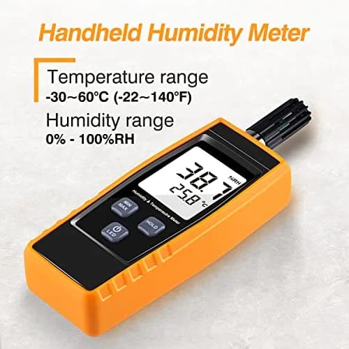XRCLIF Handheld Humidity Meter Digital Hygrometer Thermometer 0-100% RH / -30-60°C (-22-140°F) LCD Display Backlight Moisture Tester Gauge | Dual Display thumbnail 2