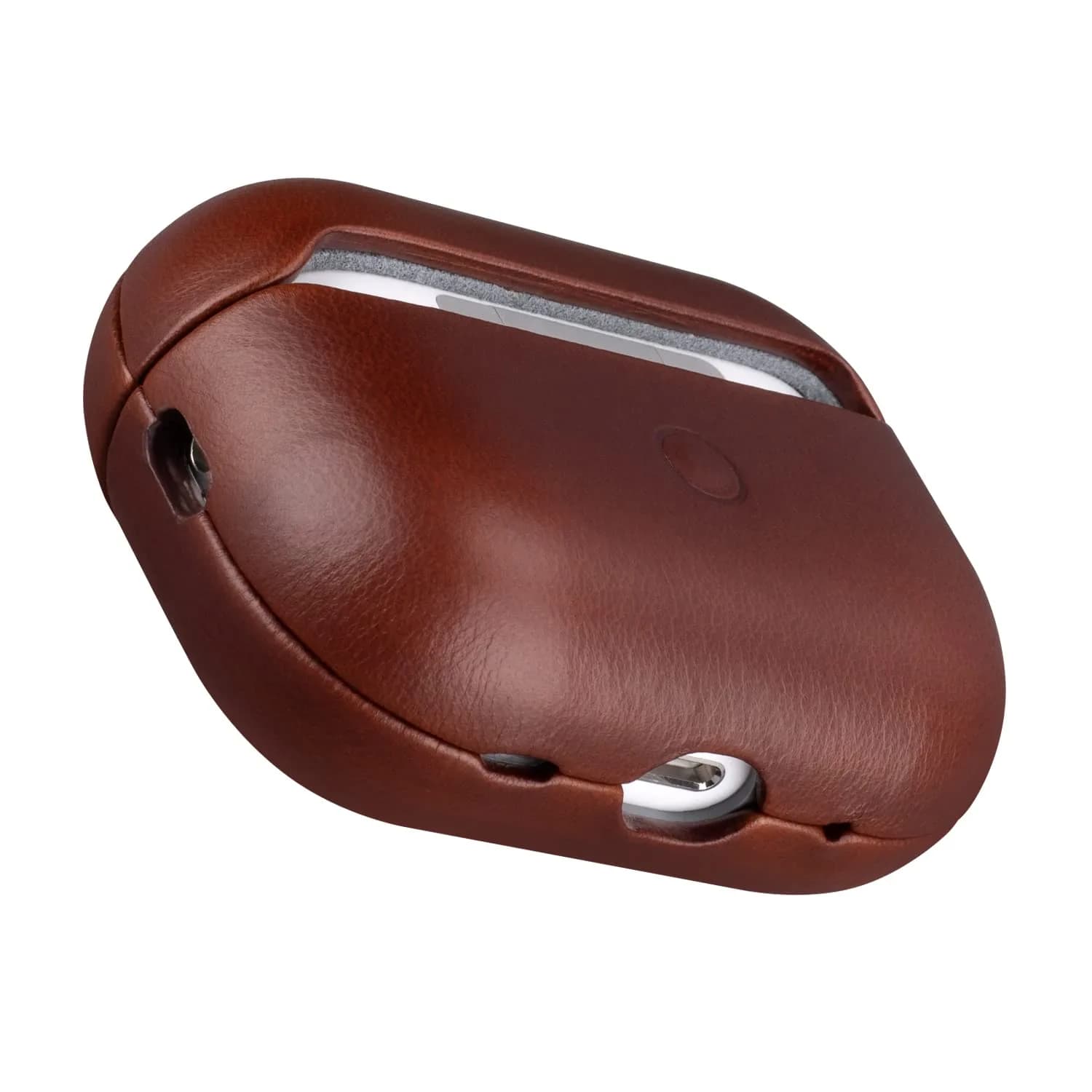Maogoam Crazy Horse Leather Case Cover for Apple AirPods Pro 2/1 | Vintage Full-Grain Leather with Patina — Red Brown / AirPods Pro 2/1