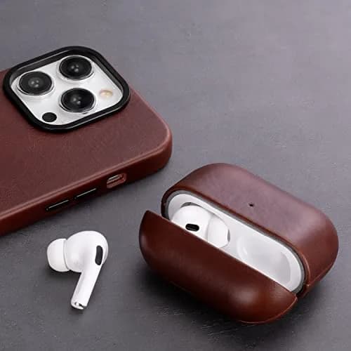 Maogoam Genuine Veg-Tanned Leather Case Cover for Apple AirPods Pro 2/1 | Vintage Patina & MagSafe Compatibility thumbnail 7