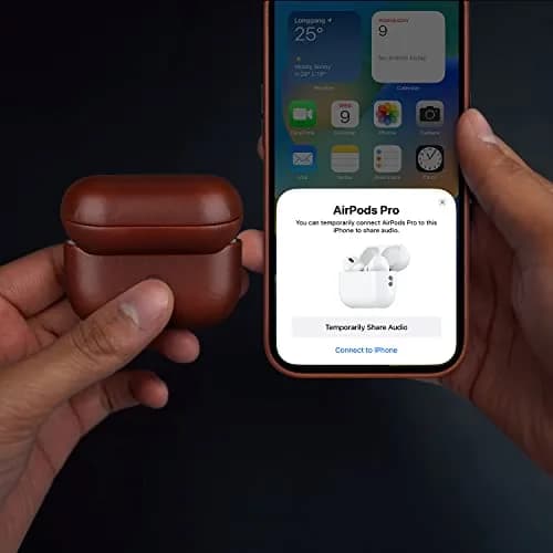 Maogoam Genuine Veg-Tanned Leather Case Cover for Apple AirPods Pro 2/1 | Vintage Patina & MagSafe Compatibility thumbnail 2