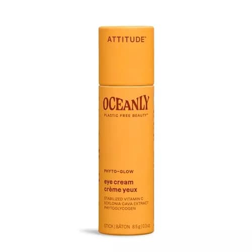 ATTITUDE Oceanly Eye Cream Stick PHYTO GLOW 8.5g (0.3 Oz) | EWG Verified Plant-Based Brightening — Unscented