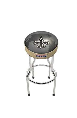 ARCADE1UP NFL Blitz Pub Stool (New Orleans Saints) Adjustable | Licensed Fan Seat, Chrome Frame, 19x13.5x29.5 inches thumbnail 4