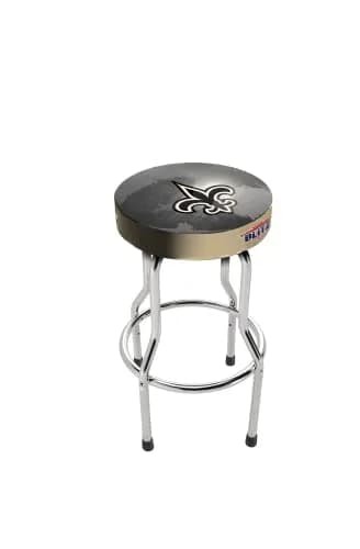 ARCADE1UP NFL Blitz Pub Stool (New Orleans Saints) Adjustable | Licensed Fan Seat, Chrome Frame, 19x13.5x29.5 inches thumbnail 2