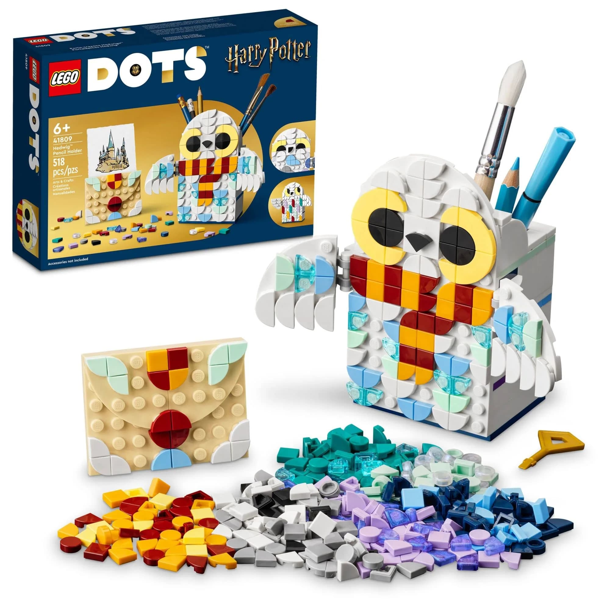 LEGO DOTS Harry Potter Hedwig Pencil Holder 41809 | Creative Craft Set for Kids 6+