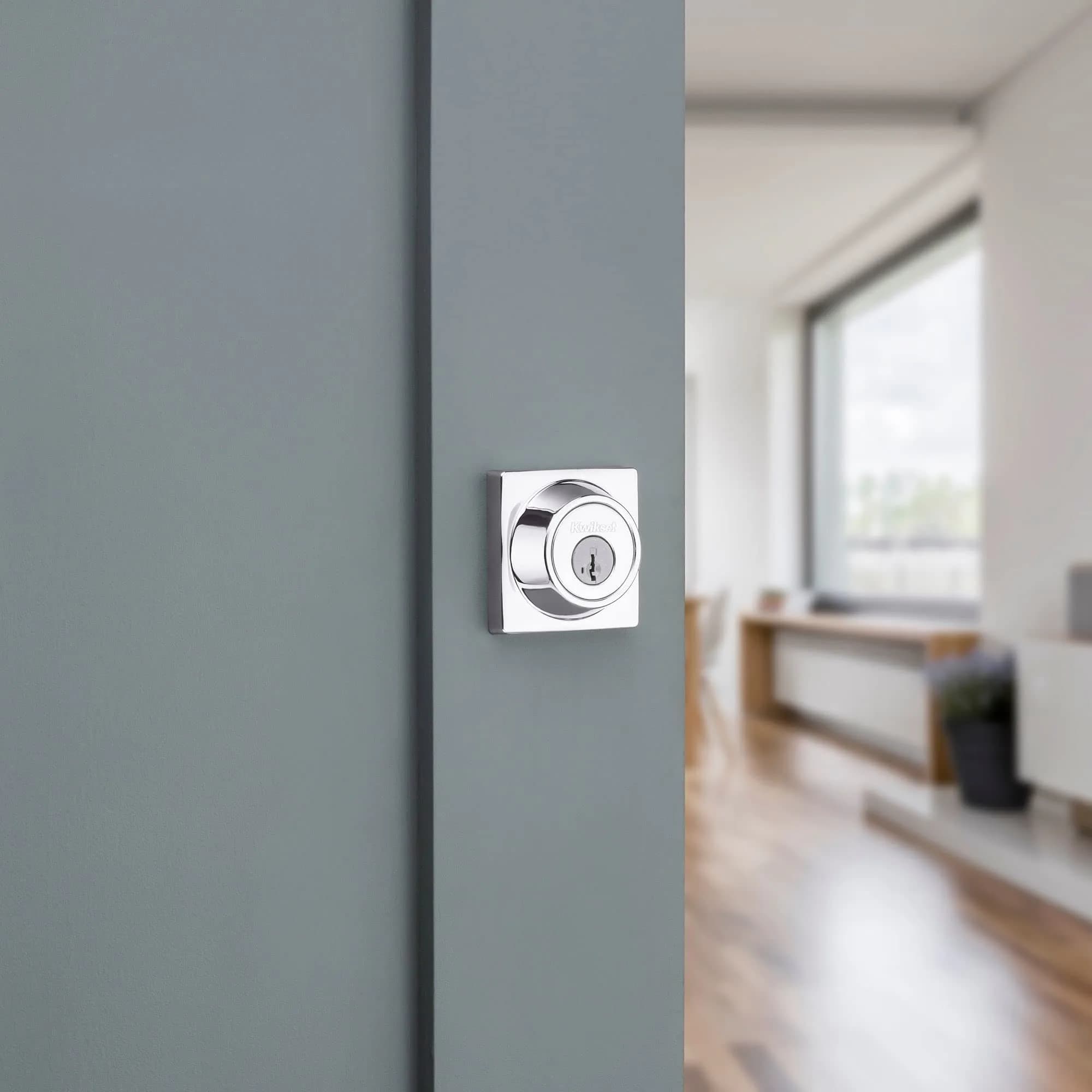 Kwikset Single Cylinder Deadbolt with SmartKey Lock, Satin Nickel | Secure Entry for Indian Homes - view 4