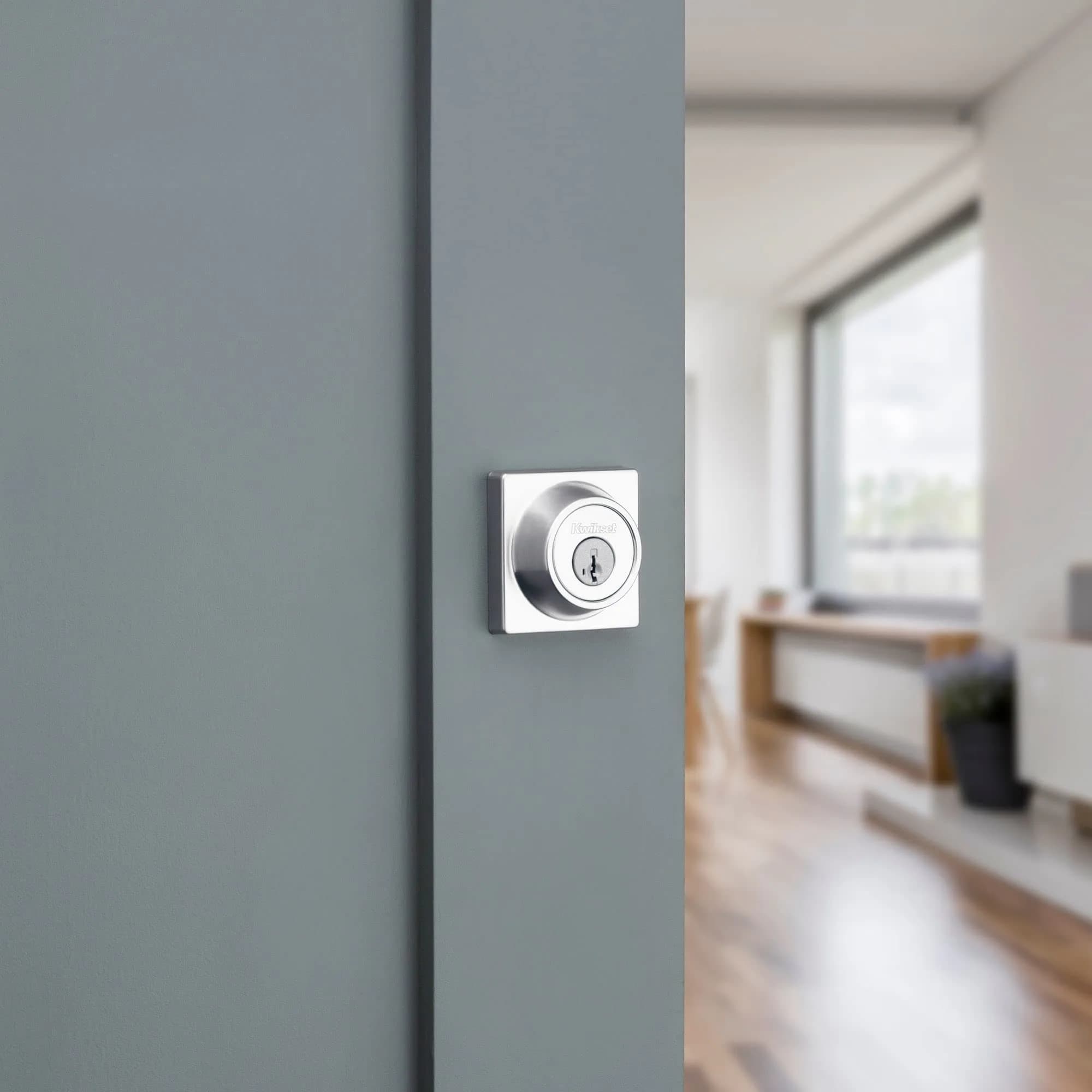 Kwikset Single Cylinder Deadbolt with SmartKey Lock, Satin Nickel | Secure Entry for Indian Homes - view 4