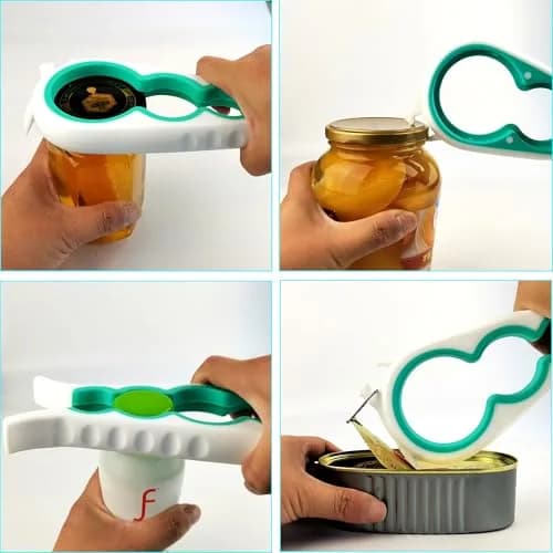 Otstar Jar Opener Bottle & Can Opener for Weak Hands | Effortless Lid Removal (White & Cyan) thumbnail 5